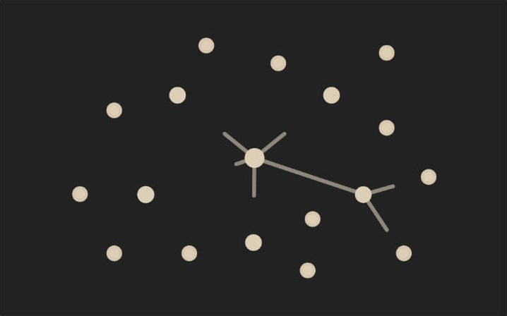 Third 'TAPE' keyframe where circles and connected lines disappear.