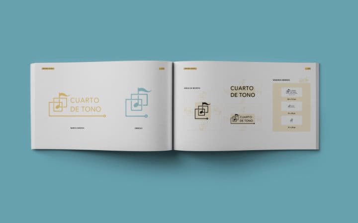 Detalle del manual en la página de marca, símbolo y construcción de marca.