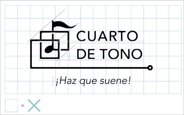 Construcción del logotipo de Cuarto de Tono.
